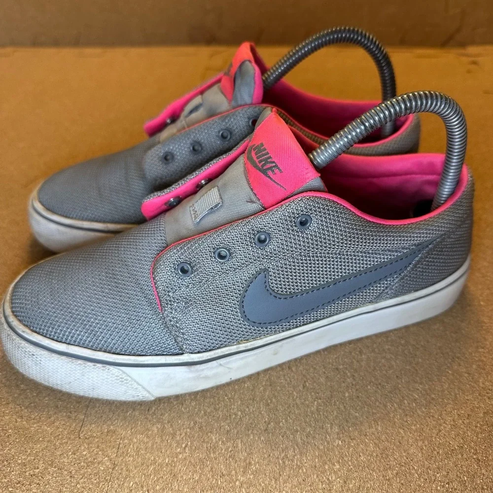 Nike SB Portmore Canvas GS Wolf Grey Hyper‎ Pink Sneakers Kids 5.5Y NO LACES